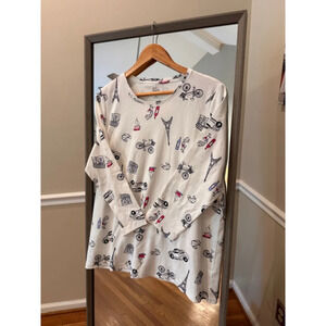 Women's Kim‎ Rogers T-Shirt White XL Paris Print